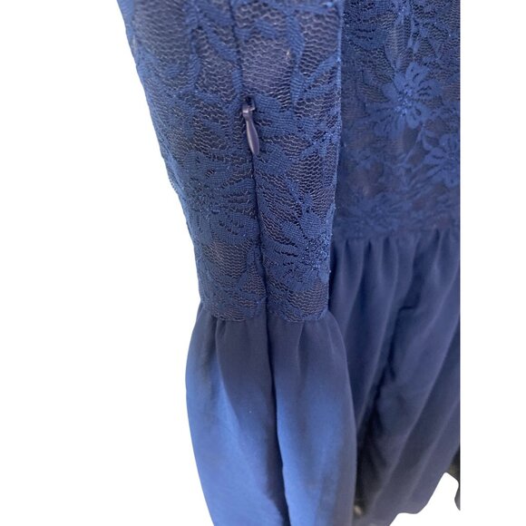 Shein Curve 4XL Blue Lace Overlay Short Sleeve Dress - Picture 4 of 4